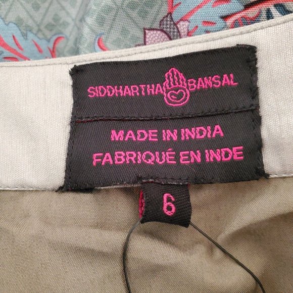 Siddhartha Bansal Anthropologie Womens Saanvi Floral Skirt Size 6 Gray Full Midi - Picture 5 of 12
